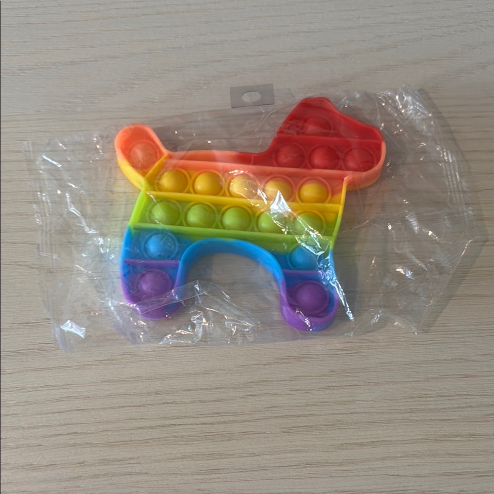 Rainbow Dog-Shaped Pop It Fidget Toy